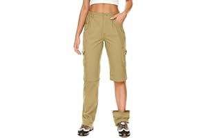 FAYSFAD Walking Trousers Women Cargo Pants Waterproof Summer Quick Dry Convertible Stretch Outdoor Casual UPF 50 Hiking Zip Off