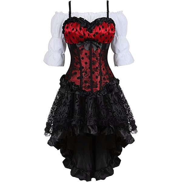 Korsett Damen Schwarz - Brokat Corsage Top Für Burlesque & Gothic Style