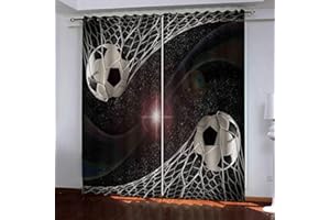 CTQTZ Tende oscuranti da calcio, con occhielli, per sport, calcio, opache, 280 x 260 cm (larghezza x altezza), set da 2 tende per decorazione della cameretta dei bambini