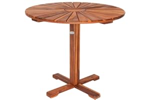 Deuba Table de Jardin appoint Balcon terrasse Bar Bois d'acacia huilé Ø 70,5cm Brun