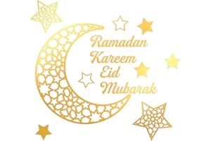 Wonlonda Ramadan Decorations 2023 Eid Mubaraks Wall Stickers 3D DIY Ramadans Kareem Moon Wall Stickers Art Decor Kareem Moon Star Acrylic Wall Stickers gifts for ramadan
