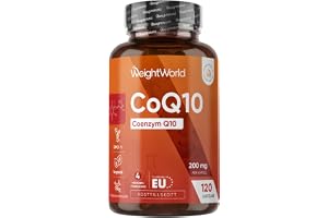 WeightWorld Koenzym Q10 – 200 mg per dos – 120 CoQ10-kapslar | Fermenterad, 4 månaders förbrukning, 1 vegansk kapsel/dag, utan magnesiumstearat & GMO, koenzym Q10