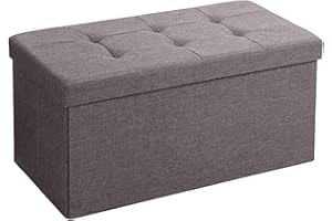 ‎BRIAN & DANY BRIAN & DANY Faltbarer sitzhocker Leinen Sitzbank mit Stauraum, Braun, 76 x 38 x 38 cm