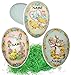Produktbild Set _ Ostergras & 10 Stück + Füll - Pappeier - incl. Name - 18 cm - " Ostergruss " - Osterei / Ei zum befüllen - Deko Pappe Papp Pappeier Dekoei Pappostereier Füllen - Nostalgie Hasen / nostalgisch - Papposterei - Ostern / Osterhasen - Hasen Vintage Retro / Holzwolle