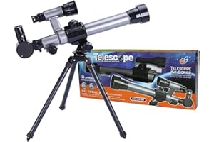 ALEENFOON Télescope Astronomique pour Enfants 20X-30X-40X, Set de Jouet avec Trépied, Écouteurs, Boussole et Ensemble d'Accessoires