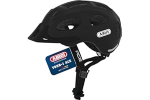 ‎ABUS ABUS Stadthelm Youn-I ACE - Fahrradhelm für den Alltag - mit integriertem LED-Rücklicht - für Damen und Herren