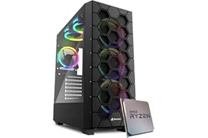 EMCA4 Computer Gaming PC Assemblato Ryzen 7 5700X - Radeon RX 7700 XT 12GB - SSD M.2 1TB nvme - Ram 32GB DDR4 3200Mhz - 6 ventole RGB - Windows 11