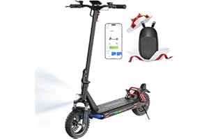 iScooter 10“ Monopattino Elettrico Adulto con Serrature Elettroniche, Motore da 500W, Autonomia 40-45KM, 6/10/15/25 KM/H, Monopattino Elettrico con App, Pieghevole, Carico 150 kg, Borsa