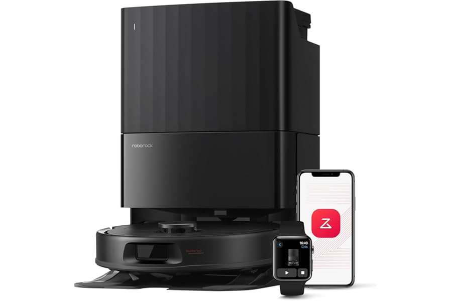 roborock QV 35A Robot Vacuum Cleaner, Tangle-free, 8000Pa, Lifting Cloth, Car Wash, Air Dry, All-In-One Station, Avoid Obstacles, Carpet Cleaning Strategies, Black