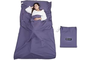Queta Saco de Dormir, Suave y Ligero Facil de Transportar y Cuidar cabaña Saco de Dormir, Ideal como Saco para Camping, Hostales, Hoteles y Viajes de Verano