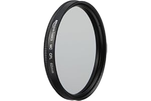 Amazon Basics 62 mm Filtro de Protección Polarizador Circular para Colores más Profundos, Reducción de Reflejos y Deslumbramientos, Multicapa, Protege contra el Polvo, la Suciedad y los Arañazos