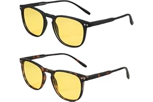 ZENOTTIC 2 Pares Gafas De Sol Polarizadas para Mujer Hombre Retro Redondas Cuadradas Protección UV400 Unisex Gafas de Sol