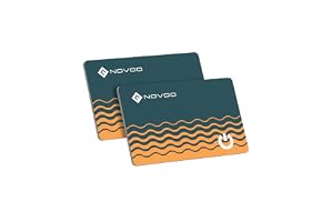 NOVOO Air Tag Card Wallet Tracker tunn 1,6 mm, Smart Card Slim, batteri 6 år, kompatibel med Apple Där (iOS Only), Bluetooth GPS, locator för plånbok, resväska, pass, 2 paket