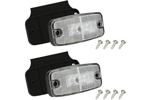 DARKGUARD 2 x LED Trailer Front Position Light 12V 24V White Marker light For Trailer Truck Lorry Caravan,Universal White Trailer Clearance Light Outline light