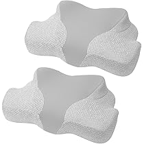 ILESTDG SOYA Paris Oreiller 2.0 Oreiller Ergonomique Cervical 2 En 1 - Oreiller Orthopédique À De Forme Pour Dormir Le Et Côté, Confort Optimal Pour Nuque (Blanc