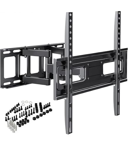 Tectake Supporto universale staffa parete muro TV LCD TFT LED inclinabile e girevole Vesa 50X50 fino 400X400 portata massima: 70kg 32-55 distanza 6,7cm