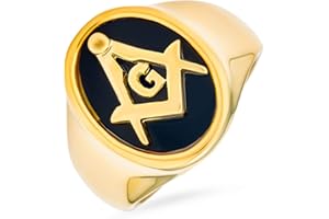 Bling Jewelry Square & Compass Freemason Masonic Titanium Wedding Band Ring For Men Polished Silver Tone Comfort Fit 8MM