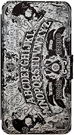 Ouija Board Goth Emo Metal Leather Flip Phone Case Wallet Cover for iPhone &amp; Samsung