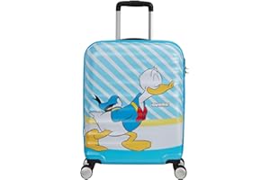 American Tourister Wavebreaker Disney - Spinner S, bagaglio per bambini, 55 cm, 36 L, multicolore (Donald Blue Kiss)