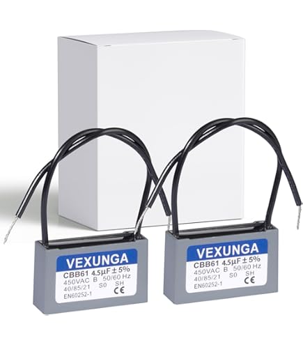 Sourcing Map Ceiling Fan Capacitor CBB61 10uF 450V AC 2 Wires Metalized Polypropylene Film Capacitors 47x25x42.5mm For Water Pump Motor Generator - View #8