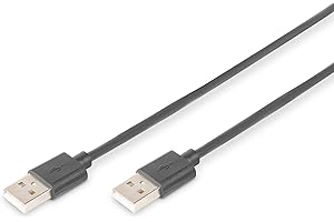 DIGITUS Kabel USB 2.0 – 1,8 m – USB-A do typu A – 480 Mb/s – do komputerów, notebooków, hubów, drukarek, zewnętrznych dysków twardych – czarny