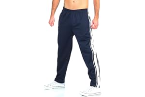 ZARMEXX Herren Trainingshose mit seitlicher Knopfleiste zum öffnen Button Up Baumwolle Mix Sporthose Freizeithose Jogginghose Sportswear