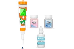 UIUZMAR pH Mètre Alimentaire Testeur de pH Numérique pH Metre Électronique Mesure le pH et Température pour Piscine Pâte Sushis Riz, Spa, Aquarium, Eau Potable
