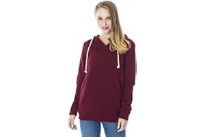 Smallshow Nursing Hoodies Fleece Maternity Sweatshirt for Breastfeeding
