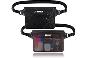 WONSAR 2 Pezzi borsa impermeabile mare accessori, Custodia Impermeabile, marsupio impermeabile con Cinturino Regolabile per Spiaggia Nuoto, Canottaggio, Pesca, Escursioni, Vela