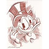 Original Rötelzeichnung auf Zeichenkarton: Dagobert Duck Scrooge / 24x32 cm