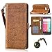 Produktbild PU für HTC One M8 / M8s Hülle Lederhülle Flip Wallet Cover PU + TPU Tasche PU Schutz Etui Schale Schutzhülle Für HTC One M8 / M8s mit Magnetverschluss Magnetic Flip Bookstyle Multi-Function Protektiv Kunstleder (+Staubstecker) (6)