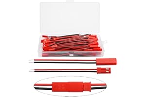 GALDOEP 40 Paare 100mm 22 AWG JST 2 Pin Stecker Männlichen und Weiblichen,JST Steckverbinder JST 2 Pin Steckverbinder Adapter für LED Lampe Streife