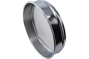 KHIRONHIVE Sample Inspection Chrome-Plated Strainer Stainless Steel Frame with Various Mesh Sizes (4 to 600), Perfect for Laboratory and Food Industry (18 Mesh)