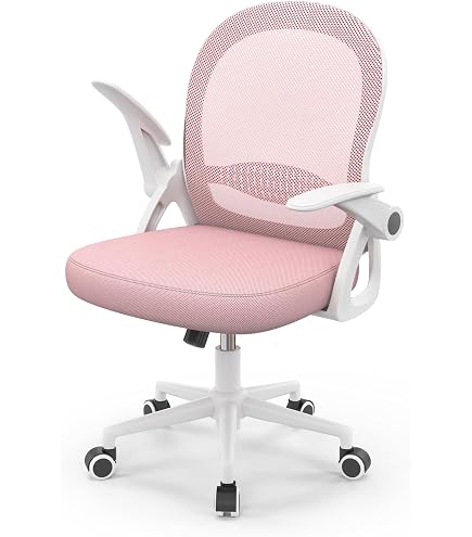Chaise De Bureau Iconik Avec Accoudoirs - Weston, Rose, Réglable En Hauteur, Design Ergonomique - 8
