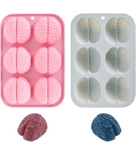 Moule Silicone En Forme De Cœur Cerveau Humain 3D - Pour Chocolat, Savon, Résine - 16.3x12.9cm - 3