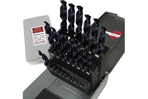 WeLiQu® Juego de brocas helicoidales HSS-R de 25 piezas, 1-13 mm, 0,5 mm, brocas de metal laminadas, DIN 338, tipo N, 118° para acero, aluminio, latón, metales no ferrosos, fundición gris, plásticos