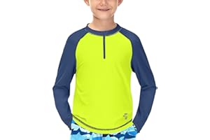 BesserBay Jungen UV Shirt Badeanzug SPF 50+ Lange Ärmel Rash Guard Schwimmshirt Badeshirt 110-150