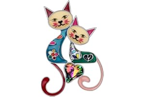 DOWAY Cute Gato Regalos Esmalte Broche Para Ropa Mujer Gato Alfileres Moda Animales Joyería Accesorios Charms