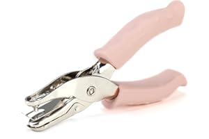 WITWAR 3mm Handheld Hole Puncher, Pink Single Hole Puncher Metal Circle Punch for Crafts Practical Home School Office Small Paper Circle Punch Plier with Soft Grip Handle for Greeting Cards Scrapbook