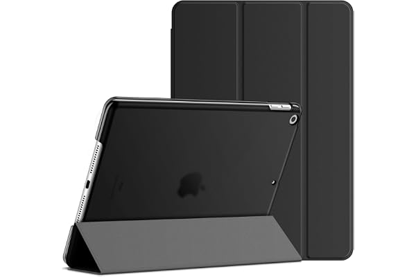 JETech Coque pour iPad 10,2 Pouces (Modèle 2021/2020/2019, 9ème/8ème/7ème Génération), Housse Étui avec Veille/Réveil Automatique (Noir)