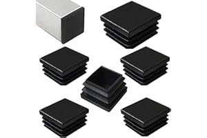 HJYZY 6 tappi quadrati in plastica 75 x 75 mm per tubi in metallo, inserto per condutture per sedie e mobili