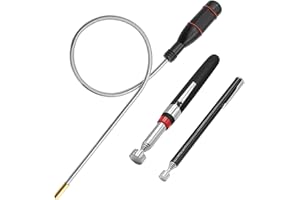 BILIANT 3 varillas magnéticas telescópicas, herramientas de imanes fuertes, imanes de varilla flexibles, imán telescópico extensible, imanes extrafuertes para recoger piezas pequeñas y piezas de coche
