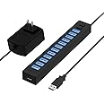 Sabrent 13 Port High Speed USB 2.0 Hub with Power Adapter and 2 Control Switches (HB-U14P)