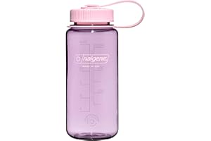 Nalgene Sustain Butelka na wodę z tritanu, bez BPA, wykonana z materiału pochodzącego w 50% z tworzywa sztucznego, 470 ml, szeroki otwór, kwiat wiśni