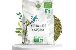 ORIGEENS YERBA MATE BIO 1KG LOriginale - Yerba Mate Bio Non tostata, Raccolto a mano - Foglie, senza gambi e 0 polvere - Bevanda Energetica e Detox