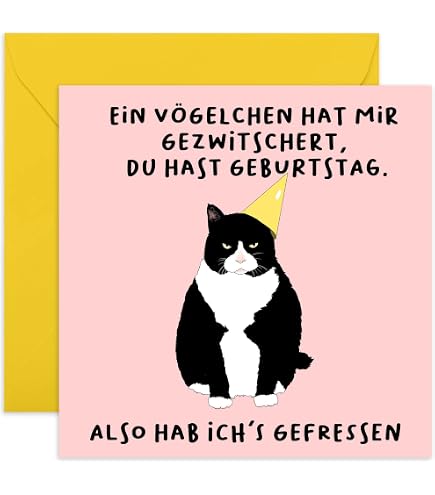 WBdesignz Geburtstagskarte 'Purrfect Birthday' Mit Katzenmotiv – DIN A6, Premiumpapier, Inkl. Umschlag