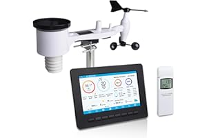 Ecowitt Stazione meteo HP2551, 7 in 1, stazione meteorologica intelligente wireless con schermo TFT da 7 pollici, con sensore di umidità esterno per giardino Farn 868 MHz