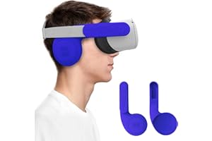 M AMVR AMVR Orejeras De Silicona para Quest 2 VR Auriculares a Sonido Mejorado De Auriculares, VR Accesorios Funda De Extensión para Auriculares (Azul, 1 Par)