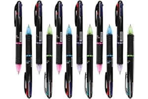 LAOYE 12 sztuk wielokolorowych długopisów 4 w 1, 4 kolory (czerwony, zielony, niebieski i czarny), wielokolorowe długopisy dla studentów, dzieci, do biura, na przybory szkolne