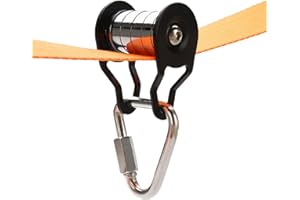 YOUNGWIER Seilrolle Für Slider Slacklin-e,Stahlseilrolle Für Slider, Starke Tragende, Robuste Riemenscheibe Mit 5 Rollen, Slider Slacklin-e Pully Gleitlager Zubehör Für Ninja Parcours Geeignet Für Zuhause, Park